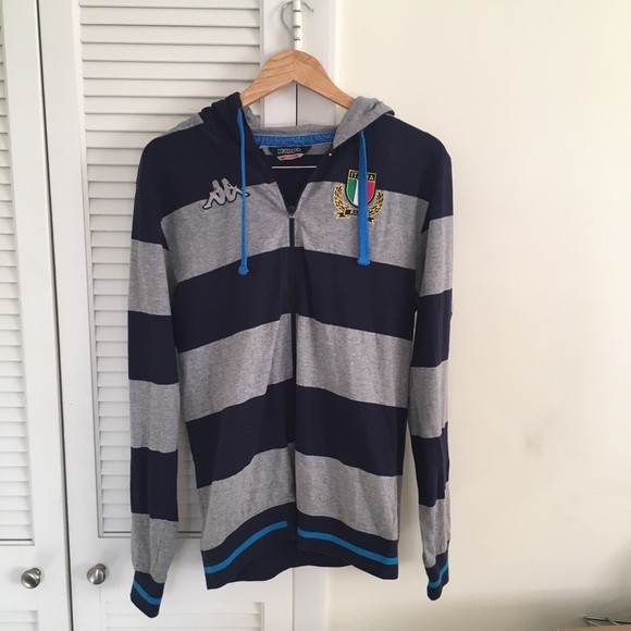 kappa Other - Vintage grey and navy blue kappa zip up hoodie